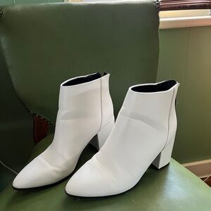 White ankle booties